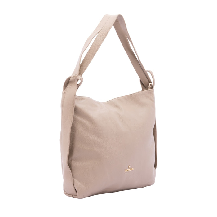 Borsa a spalla da donna - Modello False - Ecopelle e poliestere - 40.0 x 33.0 x 11.0 cm