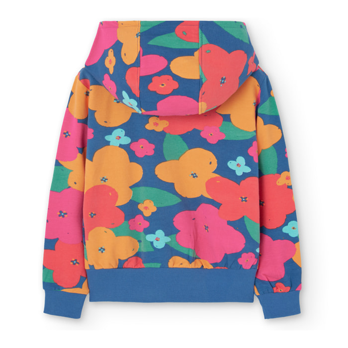 Chaqueta felpa flores de niña -BCI