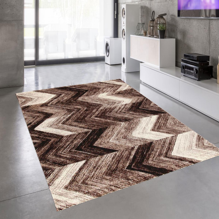 Tapis salon et chambre tissé motif géométrique FICU