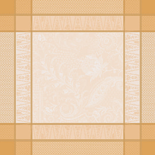 Serviette coton mélangé motif jacquard ivoire or Persina or