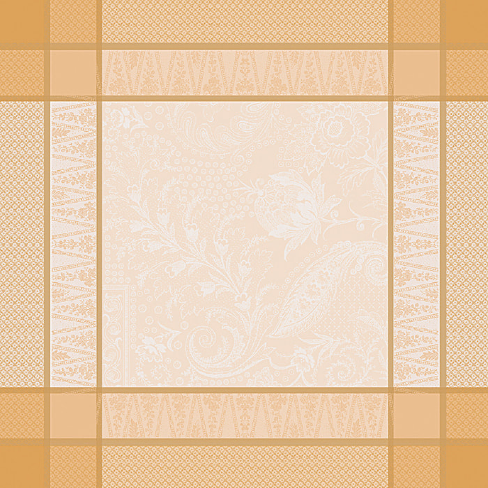 Serviette coton mélangé motif jacquard ivoire or Persina or