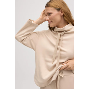 Pantaloni dritti fluidi color avorio