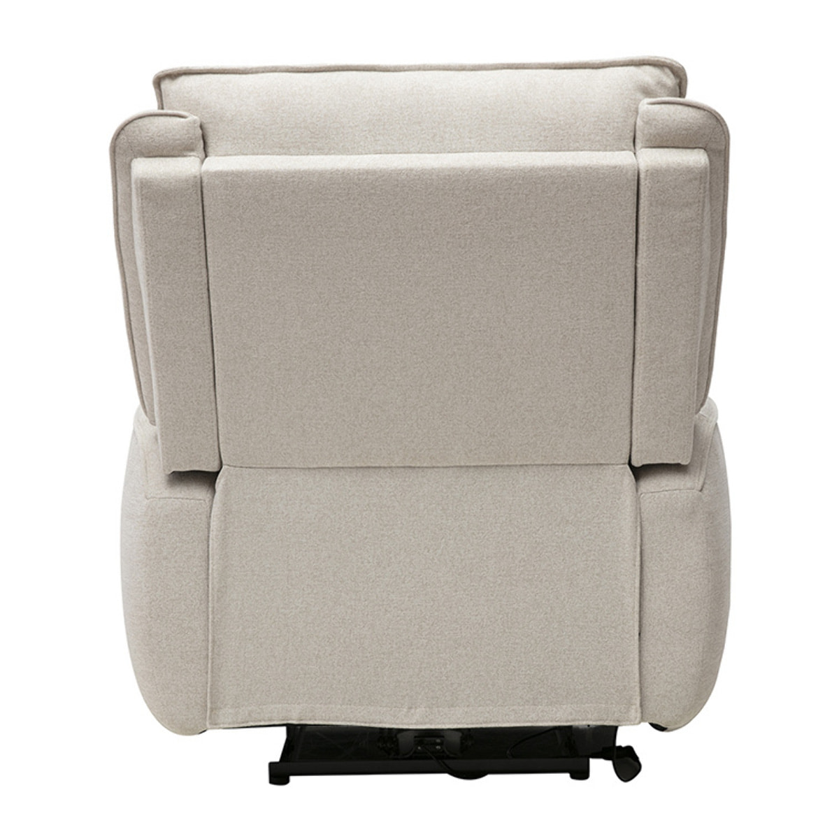 Fauteuil relax électrique en tissu effet velours texturé beige RACHEL
