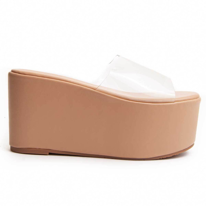 Sandalias de Plataforma - Beige - Altura: 12 cm