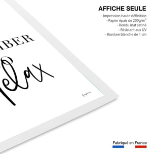 Poster remember to relax Affiche seule