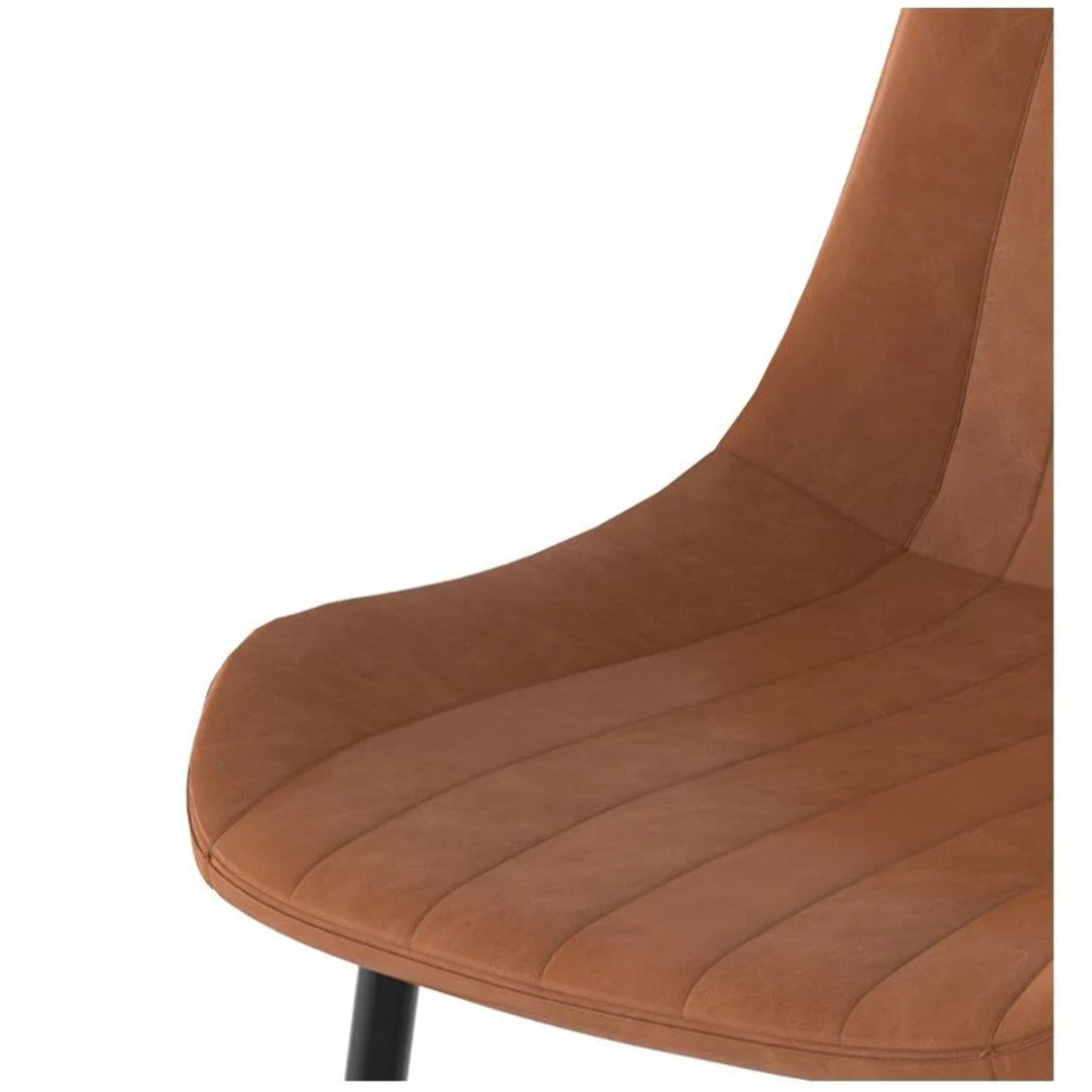Lot de 2 chaises en cuir synthétique camel et métal noir - Killi
