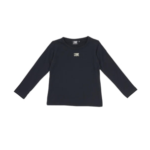 T-shirt da bambina maniche lunghe con logo piccolo Basic