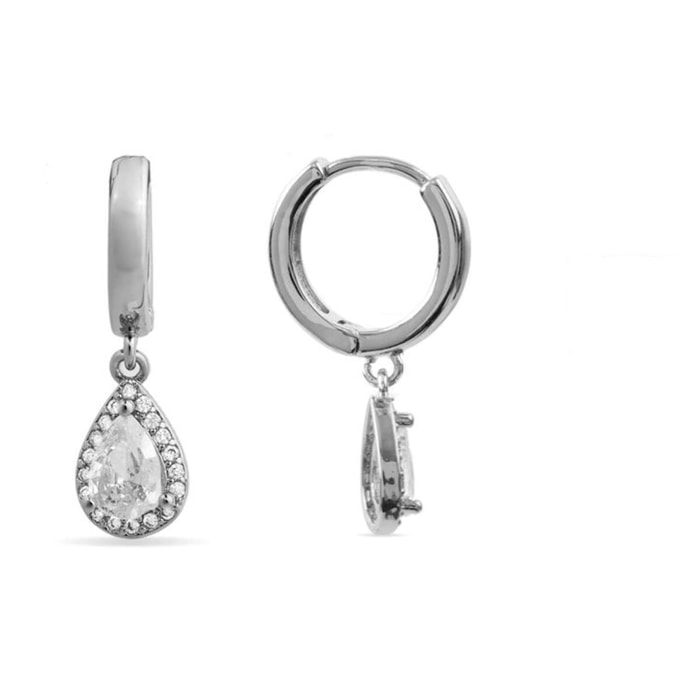 Pendientes Lux by Lux acabadoss en rodio