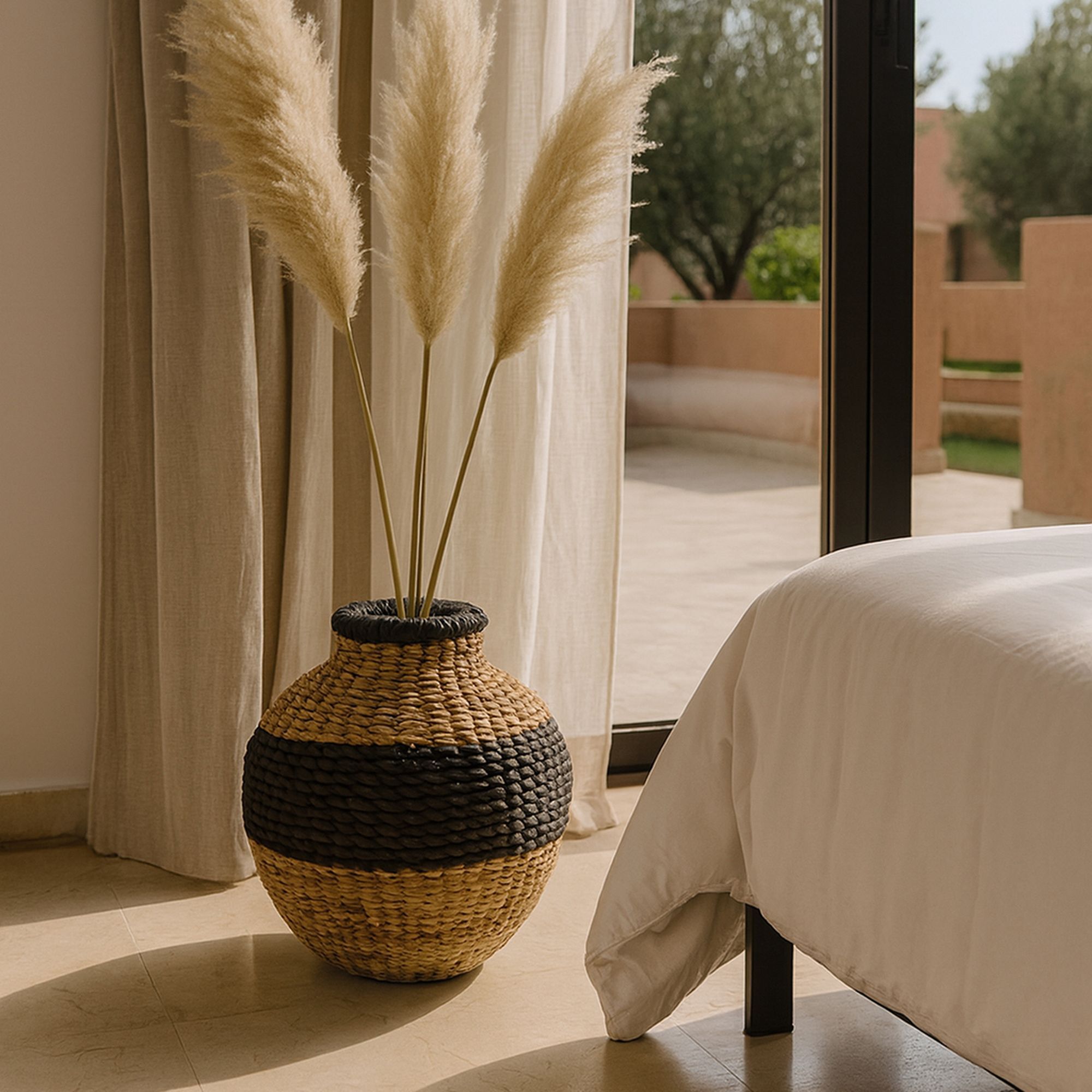 Panier en jacinthe d'eau 37cm INES