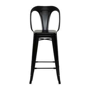 Lot de 2 chaises pour îlot central 67 cm en métal noir mat - Indus
