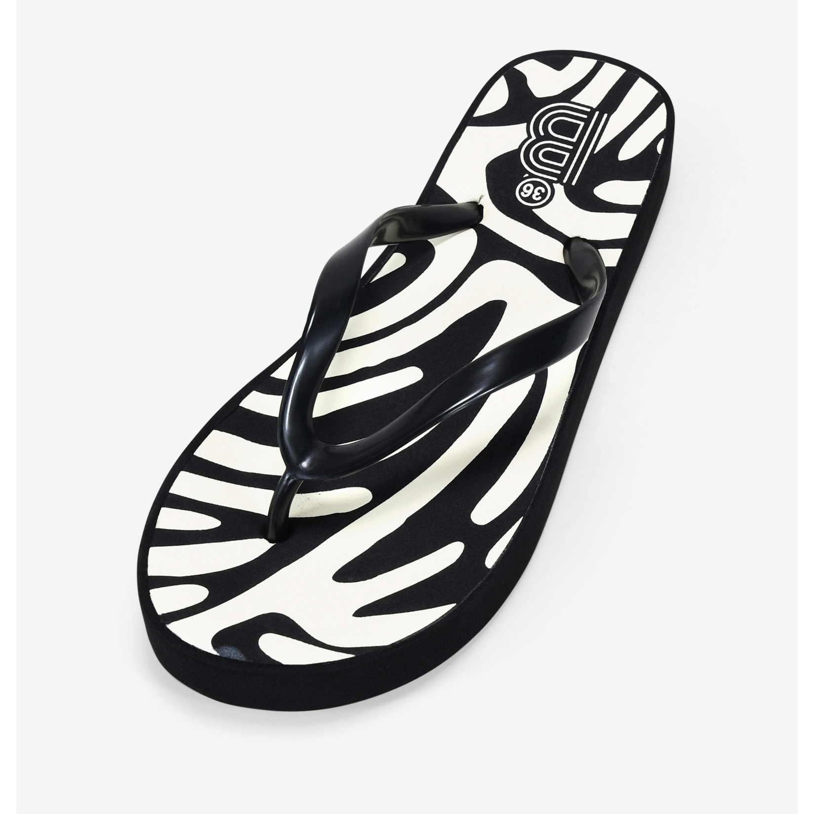 Chanclas de dedo negras de cebra