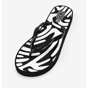 Chanclas de dedo negras de cebra