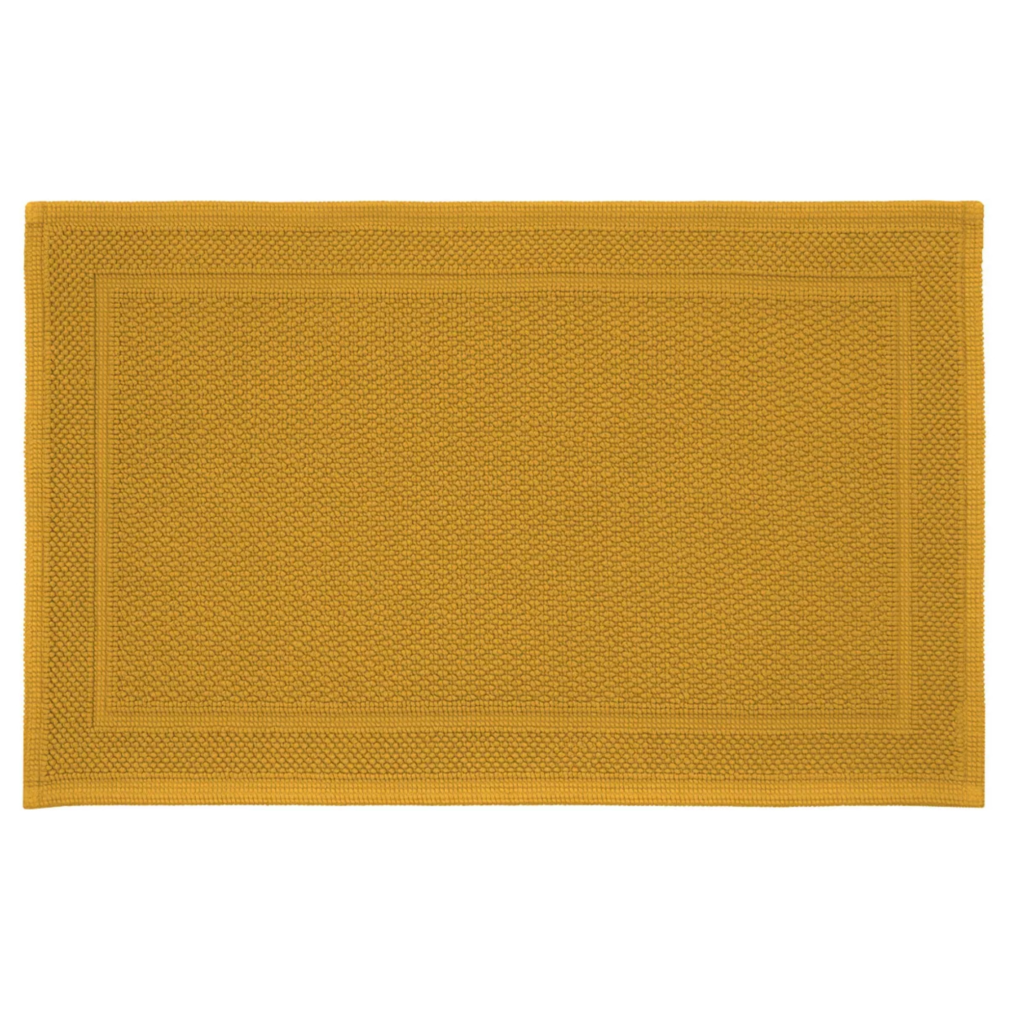 Tapis de bain pur coton 1700 g/m² uni jaune Antica curry