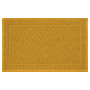 Tapis de bain pur coton 1700 g/m² uni jaune Antica curry