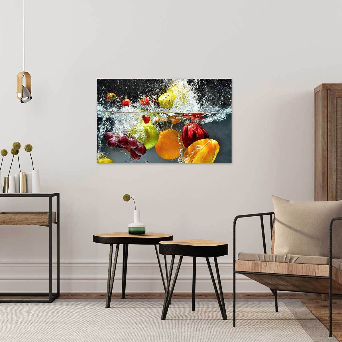 Tableau cocktail de fruits h2o , 80x50cm Toile imprimée