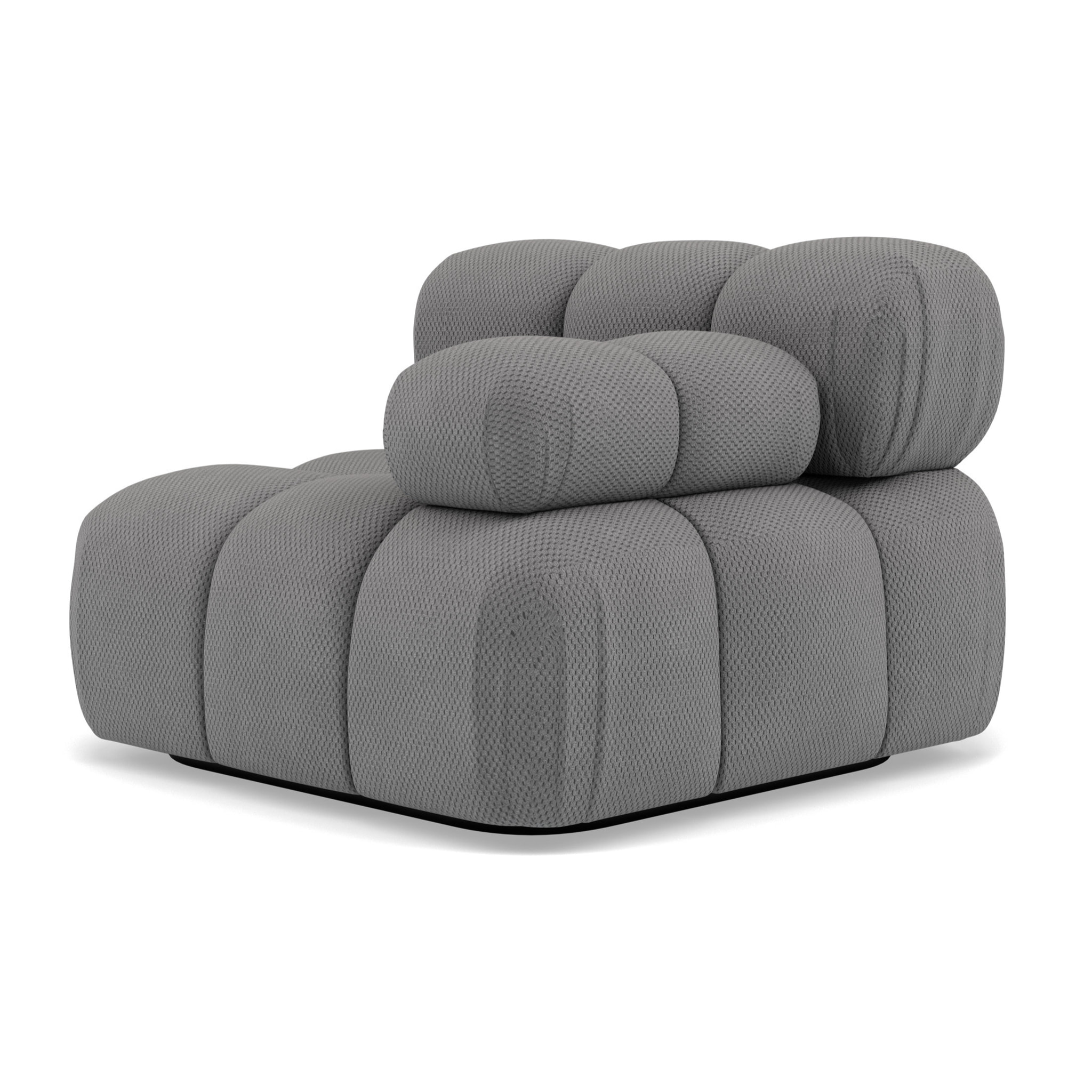 Ruby - module d'assise droit en velours texturé - Gris