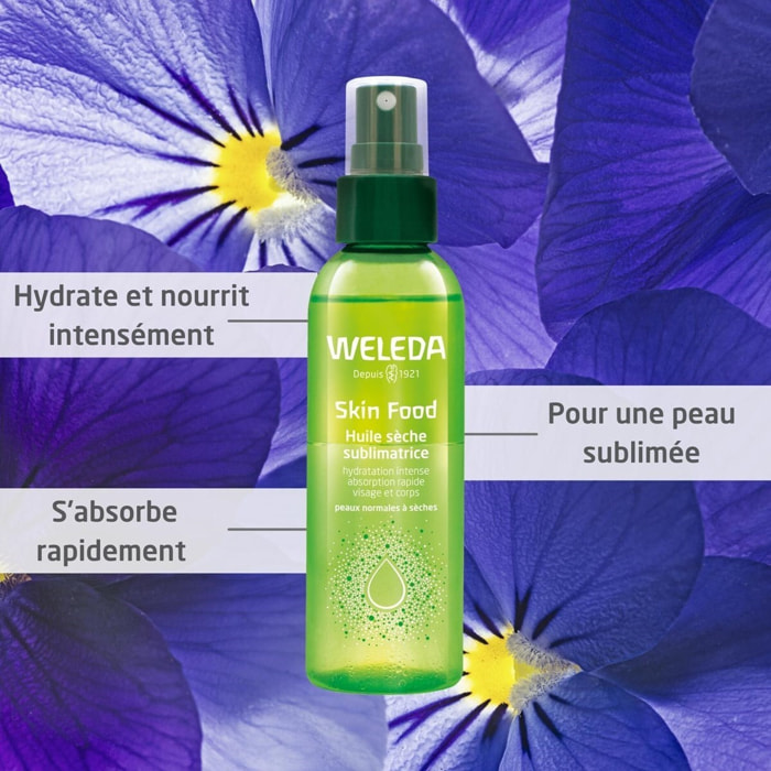 WELEDA - Duo Huile Sèche Sublimatrice SKIN FOOD - Hydratation intense et absorption rapide - Vegan* - Certifié Natrue** - Tube 2x100 ml