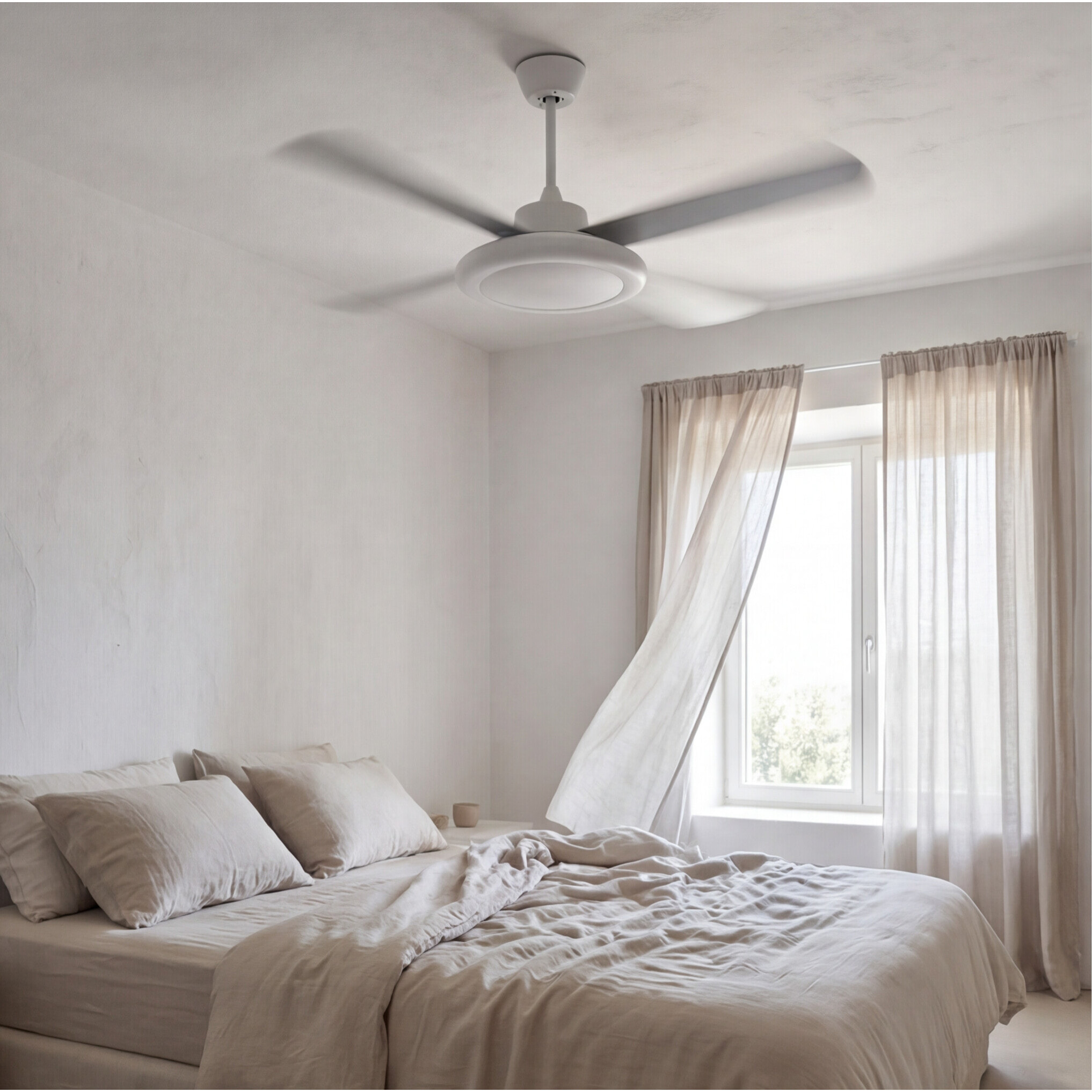 Forlight Ventilador de techo ip20 bahia led 24.4w blanco cálido - 3000k on-off blanco brillante g