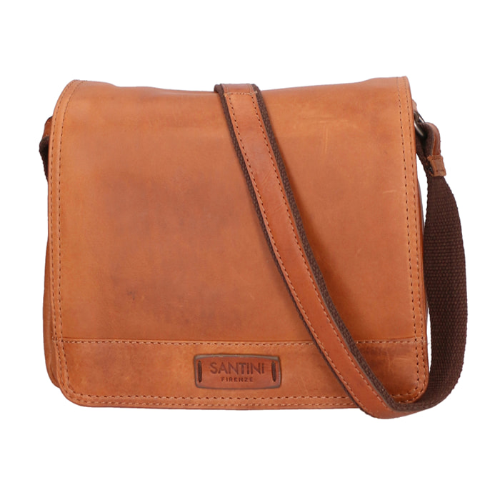 Borsa a tracolla unisex In Vera pelle Made in Italy 23x18x10 cm