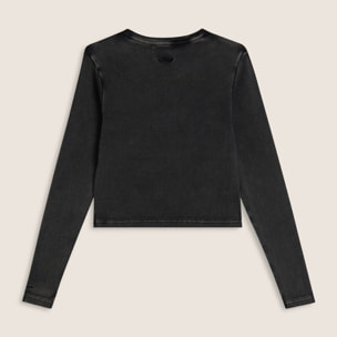 T-shirt cropped da donna a manica lunga con ricami Disney