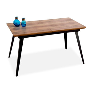 Mesa de comedor extensible Branch Nogal - Negro