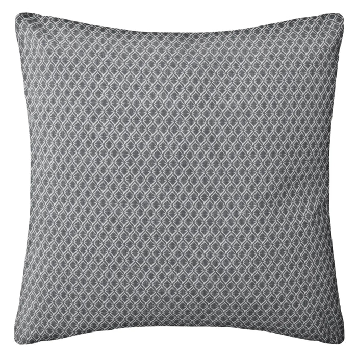 Coussin - motifs otto - coton - gris - 38x38 cm