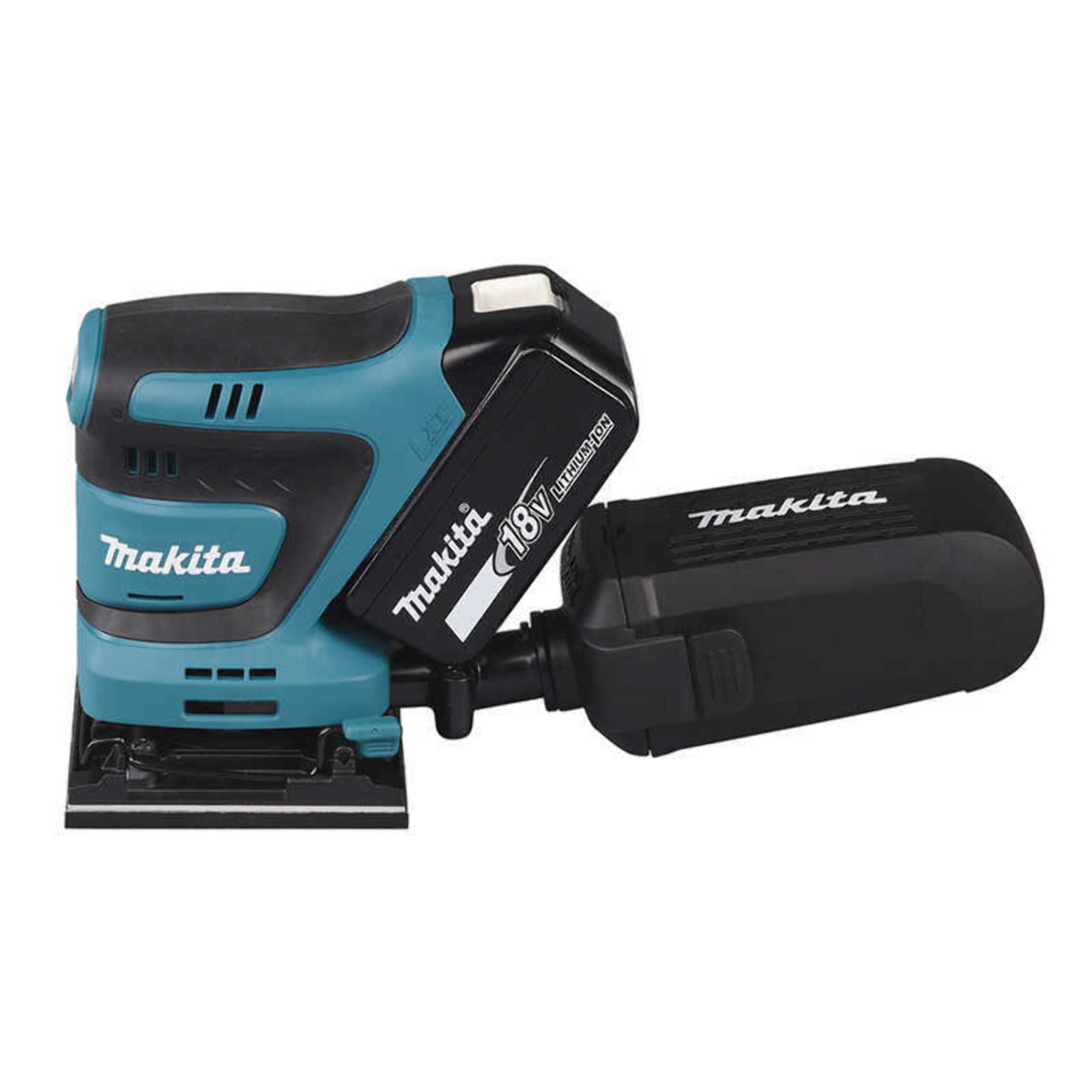 Ponceuse vibrante 18v 112x102 mm-MAKITA - Avec 2 batteries 18V 5,0Ah - chargeur - MAKPAC - DBO480RTJ