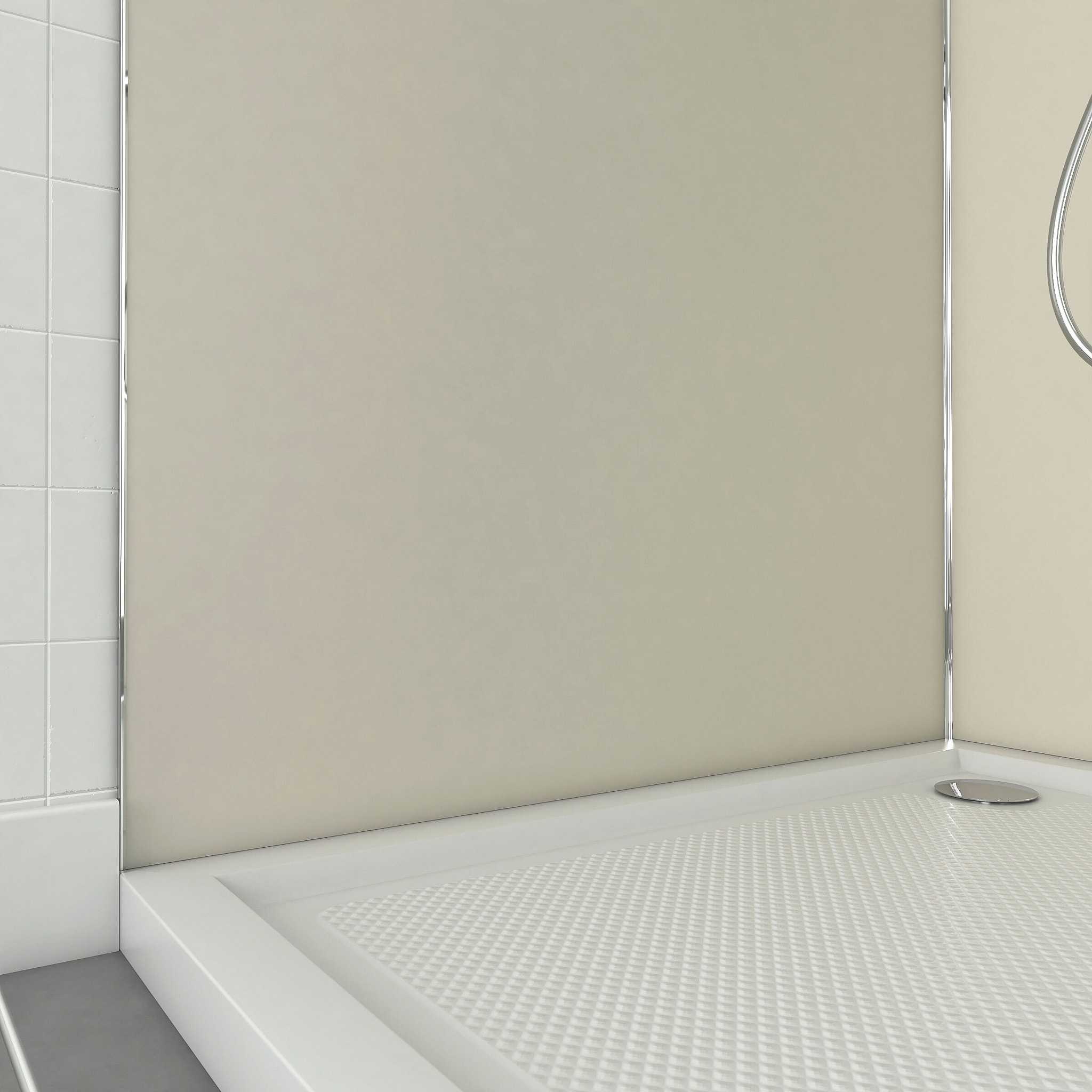 Pack 2 Panneaux muraux Ivoire 90x210cm avec Profilés Chrome - WALL'IT