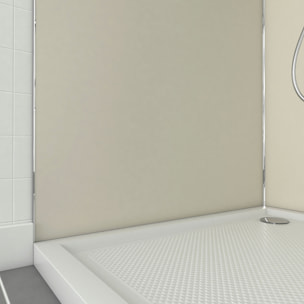 Pack 2 Panneaux muraux Ivoire 90x210cm avec Profilés Chrome - WALL'IT