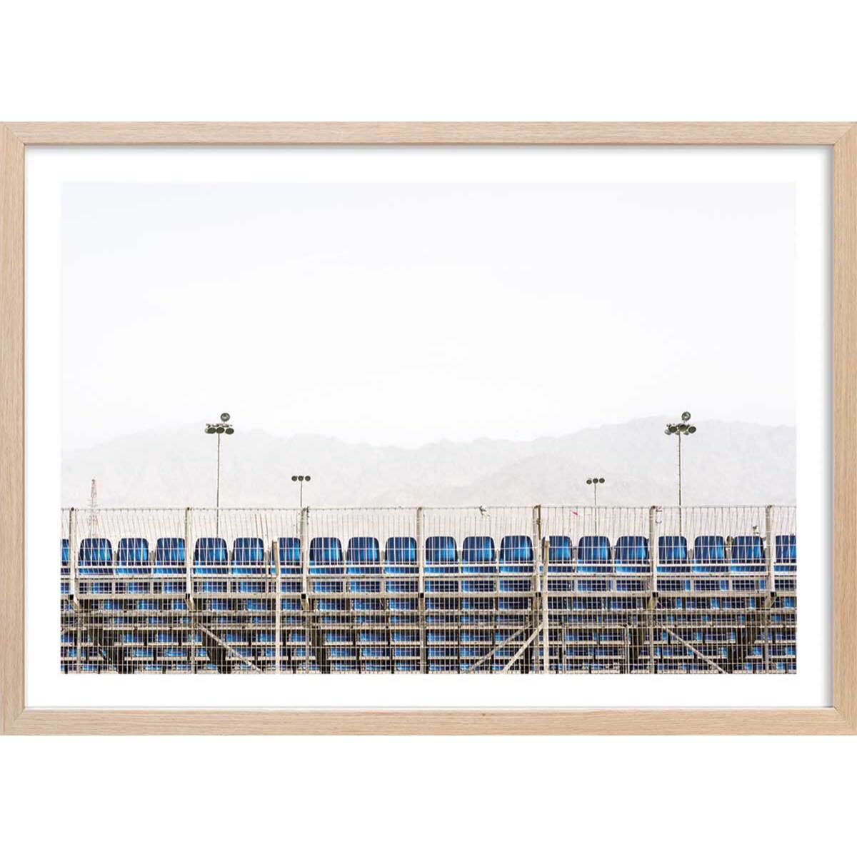 Affiche photo stade de foot. scenes from eilat 2018 Affiche + cadre en bois - Chêne