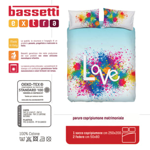 BASSETTI completo letto IMAGE serie stampa in digitale alta definizione animali natura paesaggi balza applicata 100% cotone – Made in ITALY (BOSCO, MATRIMONIALE)