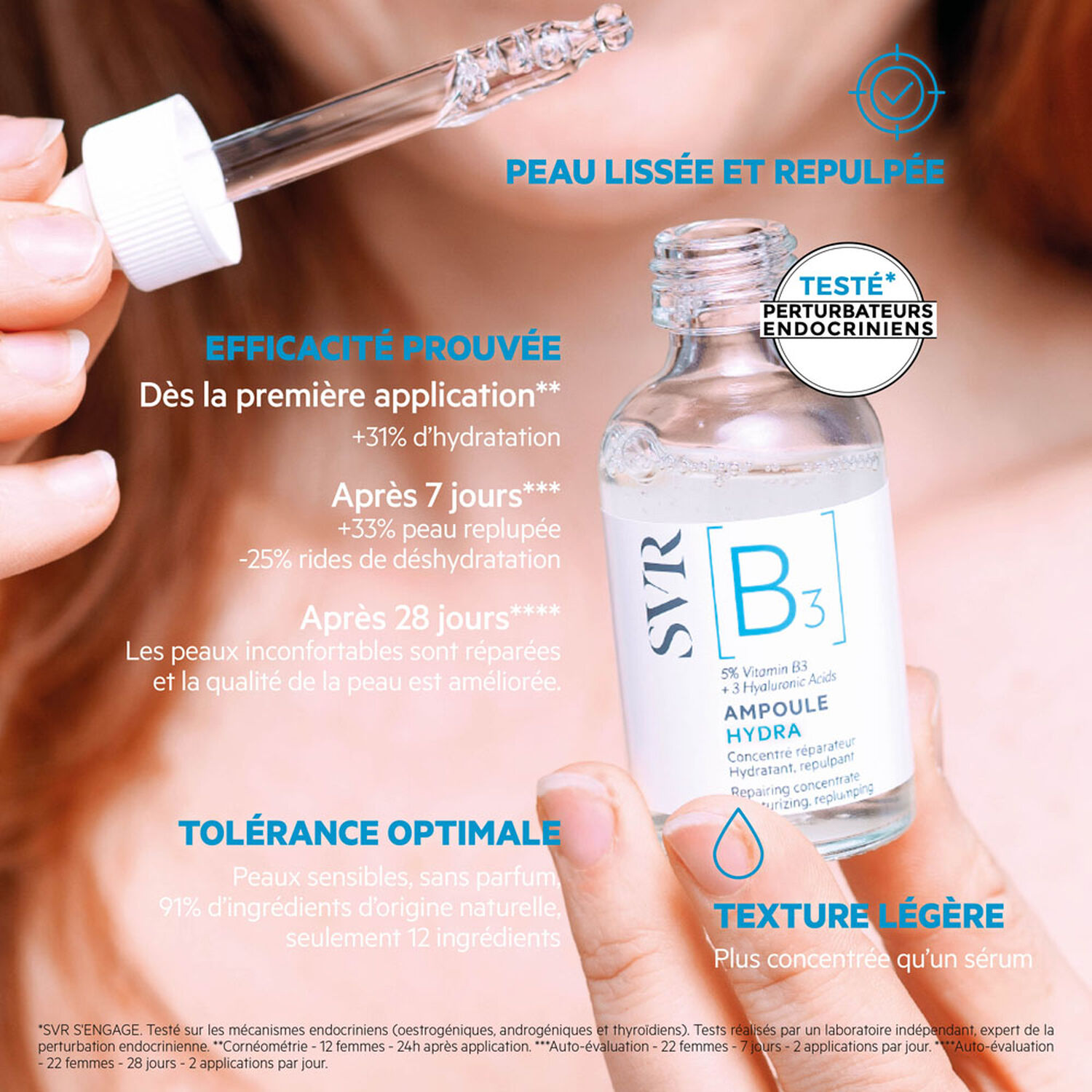 [B3] Ampoule Hydra - Concentré Réparateur - Repulpant, Anti-Rides 30 ml