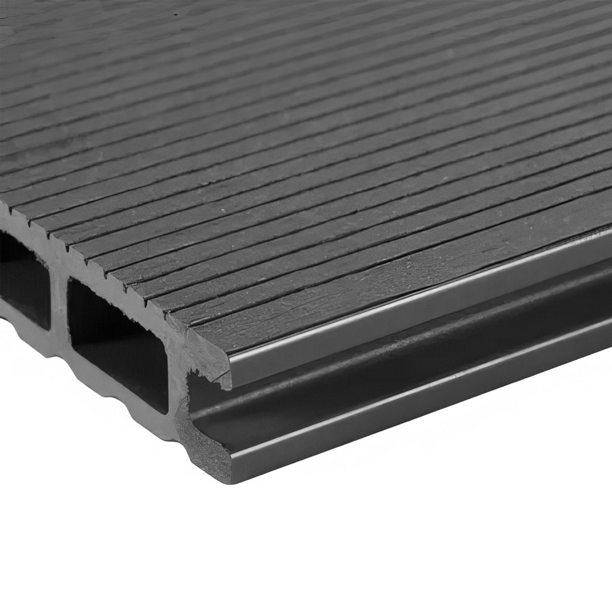 Kaido - Set di 5 Doghe Pavimento da Esterno 150x75 cm per Giardino Patio Terrazza in WPC Nero