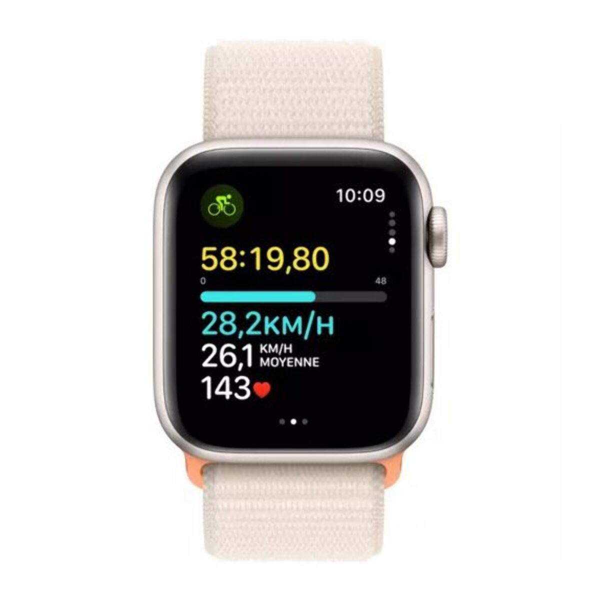 Montre connectée APPLE WATCH SE 44mm Lumière Stellaire/Vert Loop