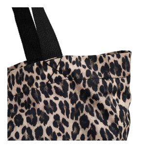 Shopper Ava in tessuto fantasia leopardata 35×39 cm