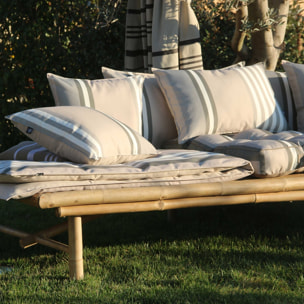 Matelas extérieur à rayures - Naturel