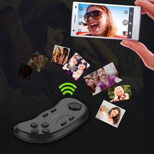 Mando a distancia Bluetooth B01. Teclas ergonómicas y antideslizantes. Compatible con Android, PC e IOS.