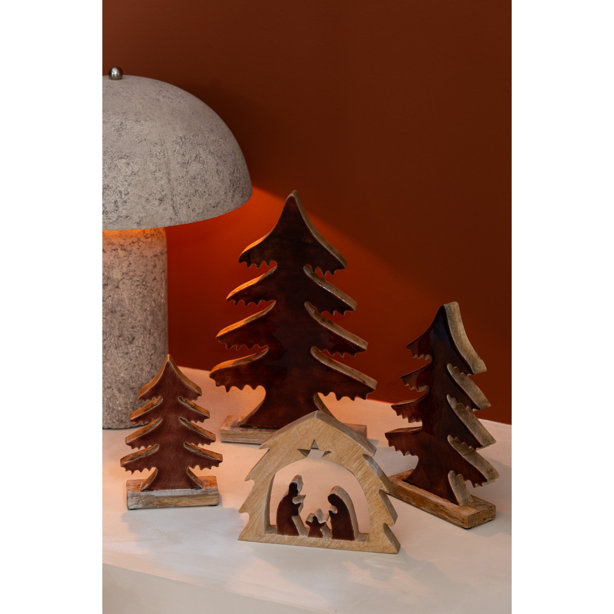 J-Line décoration Pin Sur Base Bois - bois - naturel/marron - medium
