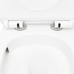 S-Line Pro WC suspendu sans bride Vortex en céramique avec abattant SoftClose et fixations invisibles, blanc (WC01T)