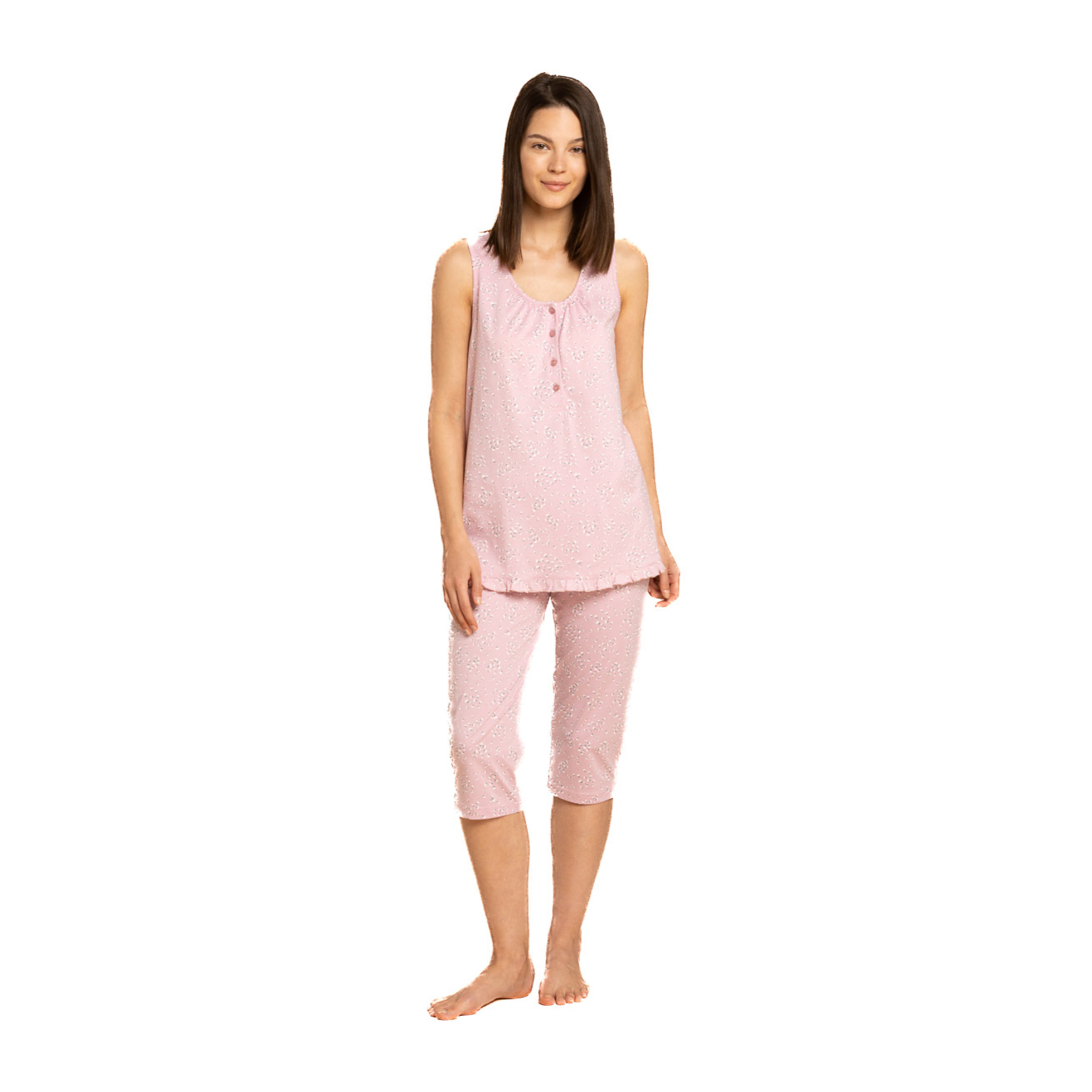 Pigiama donna top spalla larga e pantalone corto cotone tuly Noidinotte