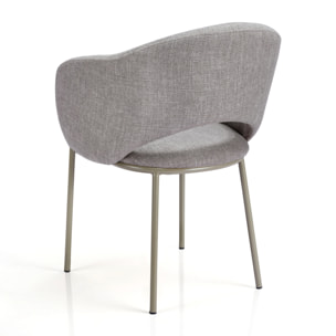 Lot de 2 chaises de salle à manger Tomasucci JADE', en tissu, gris, platine, 57 × 54 × 80 cm