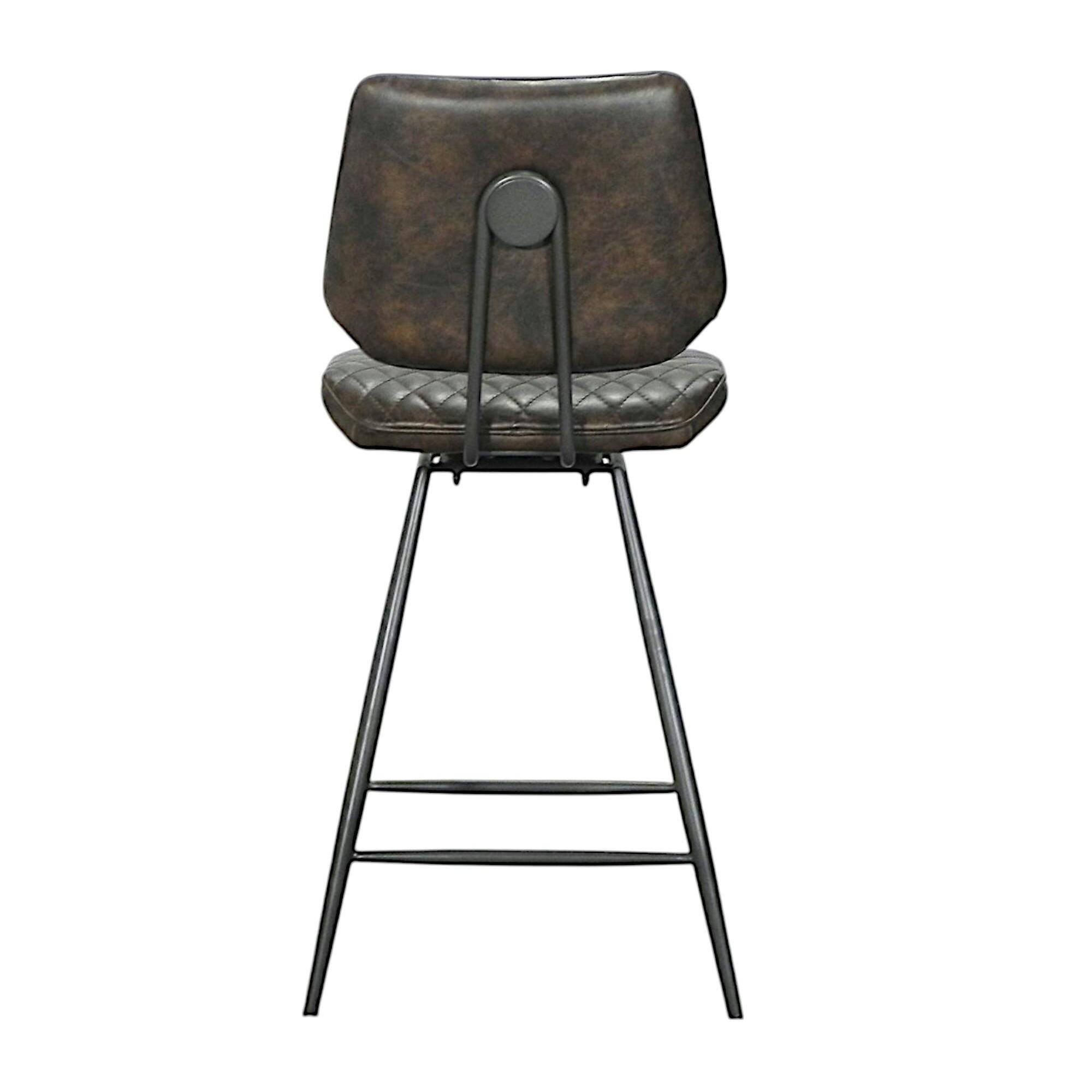 Chaise de bar marron style industriel SALERNE