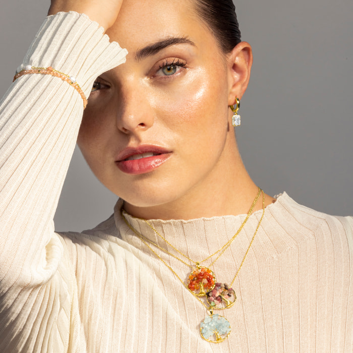 Pendientes de Circonita Brillante acabados en oro amarillo de 18k