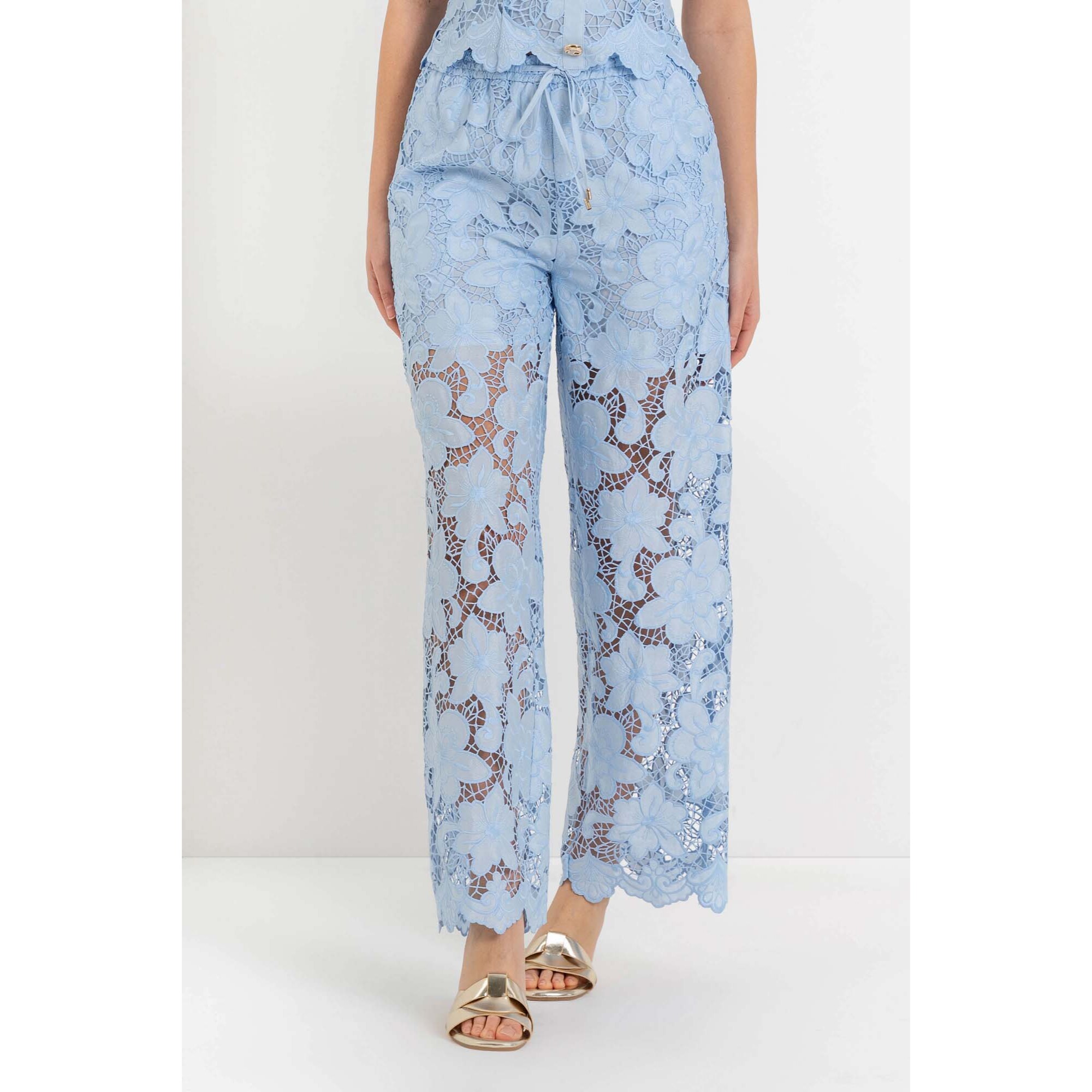 Kocca - Pantaloni palazzo in pizzo Donna