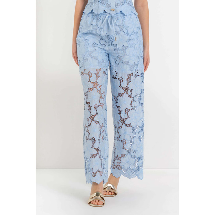 Kocca - Pantaloni palazzo in pizzo Donna