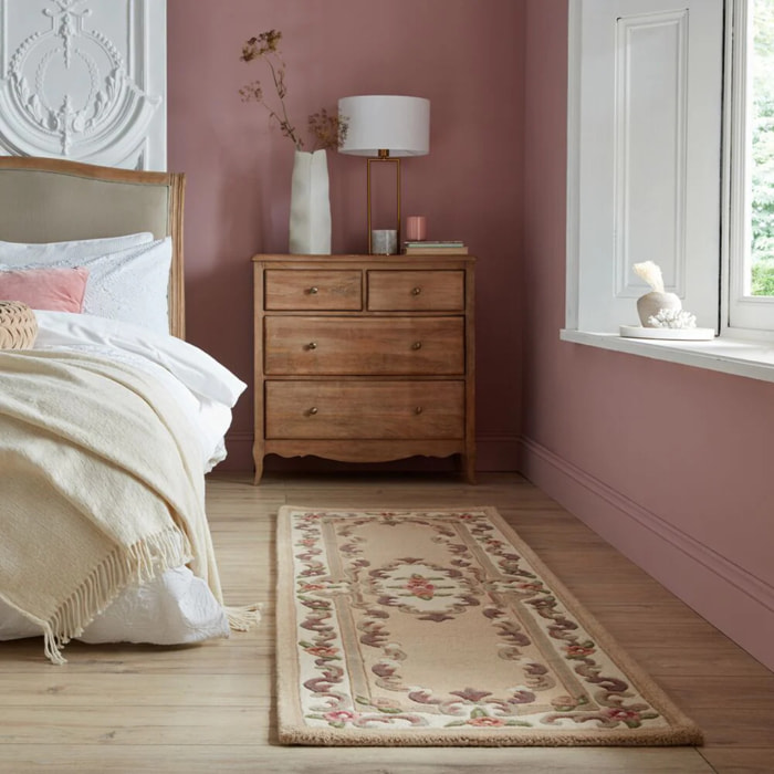Tapis en laine de couloir AUBUSSON Beige