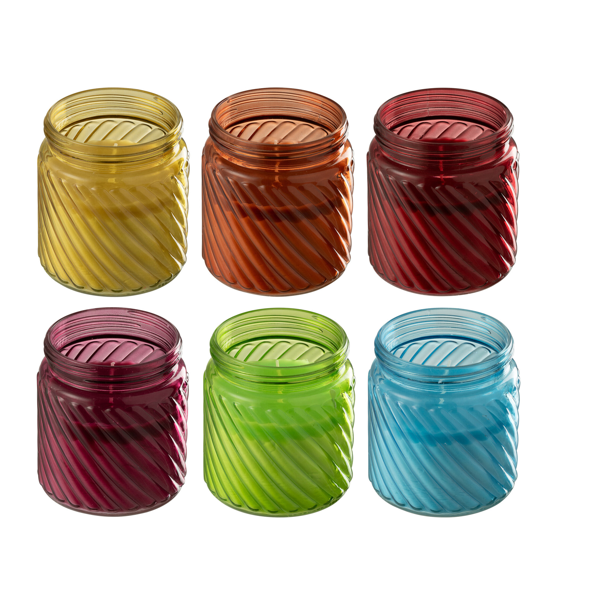 J-Line bougie parfumée Popa - verre - mix - 6 pièces