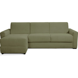 Canapé d'angle convertible express 5 places en velours côtelé - ANDREA