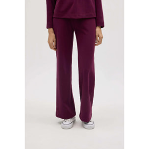 Pantaloni dritti con texture bordeaux