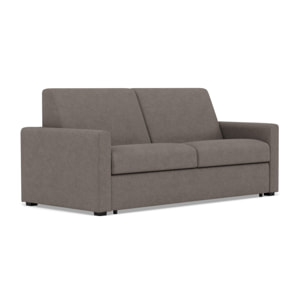 Julia - canapé 3 places convertible couchage quotidien matelas 18 cm en tissu - Gris